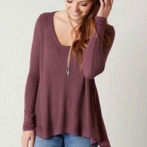 We The Free Distressed Oversized Tunic Length Thermal